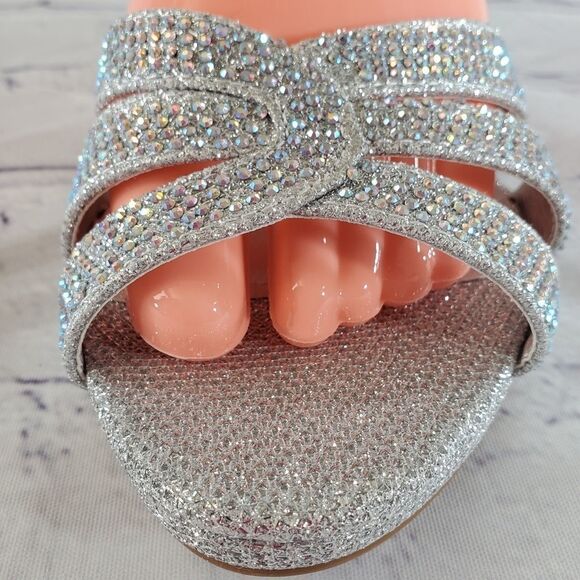 🩵NIB Dream Pairs Silver Glitter "Amore" Heels Size 10 - Picture 5 of 12